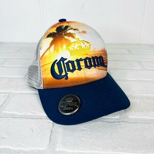 Corona Extra Beer Hat Cap Men’s Adjustable‎ w/ Bottle Opener, Navy & Yellow
